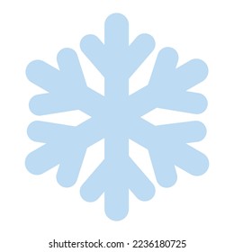 Christmas ice blue snowflake vector flat icon