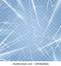 Christmas Ice Texture. Overhead Frozen Natural Background, Frosted Hockey Skating Blue Snow Effect Vector Crystal Abstract Pattern