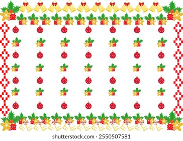 christmas icon, ball and bell ,vector, Christmas festive vector set. New Year and Xmas traditional decor backgroud