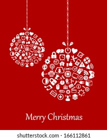 Christmas icon ball vector format