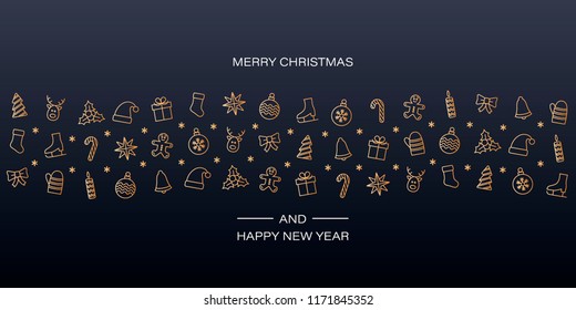 Christmas icon banner