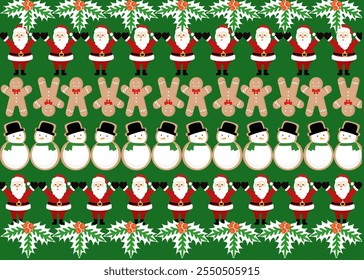 christmas icon collection design,Santa and Snow man  Claus vector cartoon illustration,christmas baking