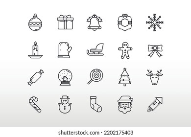 Christmas Icon Collection set includes the objects for website or user interface

