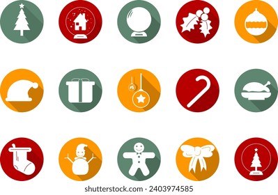 Christmas Icon Collection Set Vector