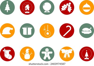 Vector de conjunto de colecciones de iconos de Navidad