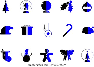Christmas Icon Collection Set Vector