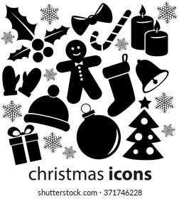 Christmas icon collection. Vector art.