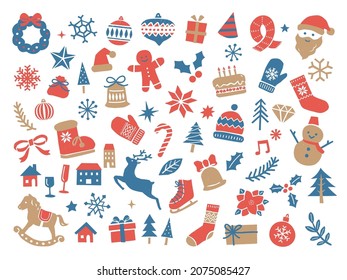 Christmas icon collection. vector illustration.