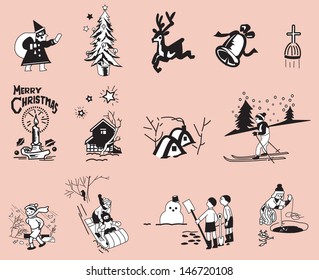 Christmas icon drawing sketching