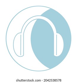 Christmas icon of earmuffs in blue color for print, web icons, t-shirt design, greeting cards, business and holidays. Vector icons illustration 