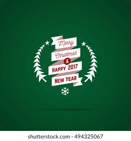Christmas icon. Element for New Year's design, 2017 year. Greeting card template. Vector illustration