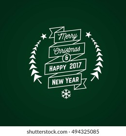 Christmas icon. Element for New Year's design, 2017 year. Greeting card template. Vector illustration