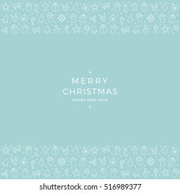 christmas icon elements banner blue background