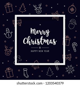 christmas icon elements card greeting text frame background