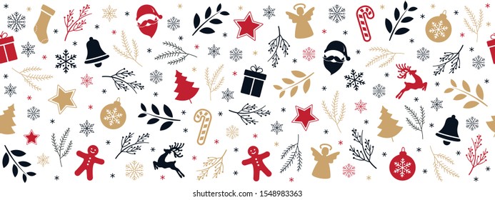Weihnachtssymbol weist goldschwarz-rotes Grenzmuster einzeln auf weißem Hintergrund auf.