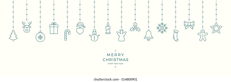 christmas icon elements hanging background