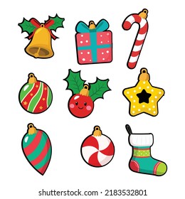 Christmas icon flat design on white background.