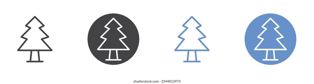 Christmas icon Flat set in black and white color