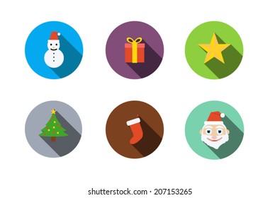 Christmas icon ,Flat style with long shadows 