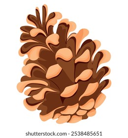 Christmas icon of a forest half-open pine cone, for Christmas decorations, cards or posters