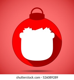Christmas icon with gift bag on pink background