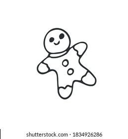 
Christmas icon gingerbread man for decoration of postcards, posters, prints