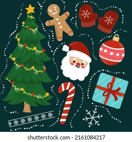 christmas icon with hand drawn