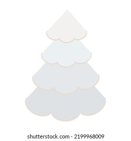 Christmas icon. Happy new year holiday and Merry Christmas. Vector illustration snow covered christmas tree 