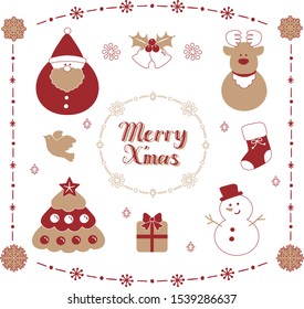 Christmas icon illustration vector material.