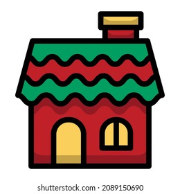 christmas icon lineal color vector art illustration