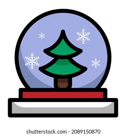 christmas icon lineal color vector art illustration