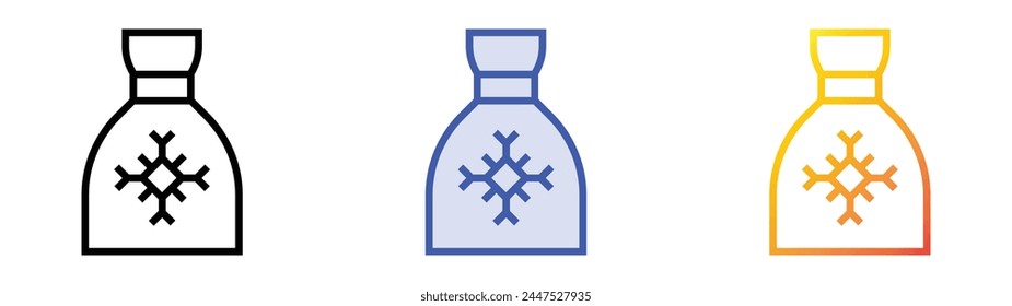 christmas icon. Linear, Blue Fill and Gradient Style Design Isolated On White Background