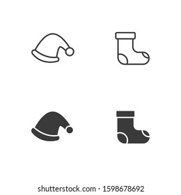 Christmas Icon Logo Vector Symbol with Line Style. Suitable for any user interface and user experience