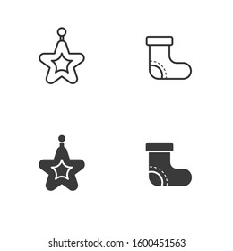 Christmas Icon Logo Vector Symbol with Line Style. Suitable for any user interface and user experience