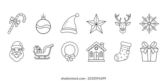 Christmas Icon Pack with Festive Symbols for Holiday Decor and Designs