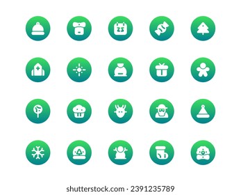 Christmas Icon Pack Gradient Circular Filled Style. Religion and Cultural Icons Collection is Perfect for Websites, Landing Pages, Mobile Apps, and Presentations. Suitable for UI UX.