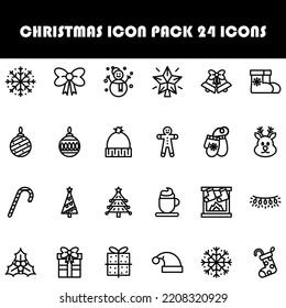 ¡El paquete de iconos de Navidad incluye 24 adorables iconos vectoriales! 
