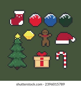 christmas icon pack pixel art