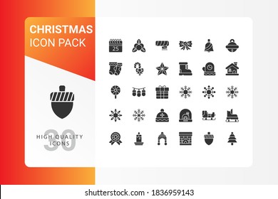Christmas icon pack for your web site design, logo, app, UI. Vector graphics illustration and editable stroke. EPS 10.