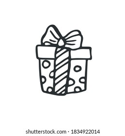 
Christmas icon present for decoration of postcards, posters, prints