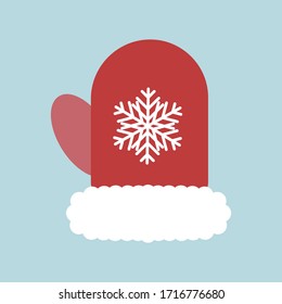 Christmas icon of a red mitt of Santa Claus 