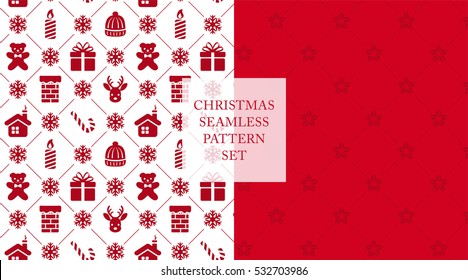 Christmas icon seamless pattern