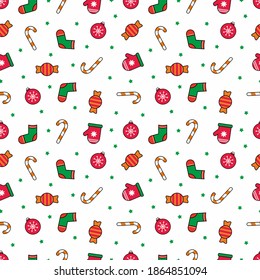 christmas icon seamless pattern design