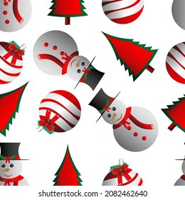 Christmas icon seamless pattern. for wrapping paper, textile, background stuffing, vector illustration.