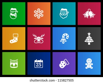 Christmas icon series in metro styles