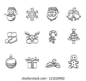 Christmas Icon Series In Sketch