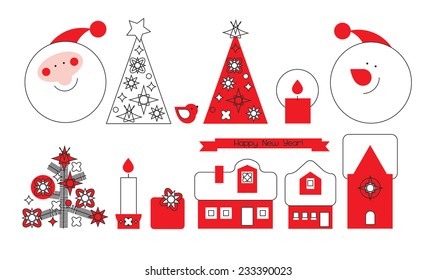 christmas icon set
