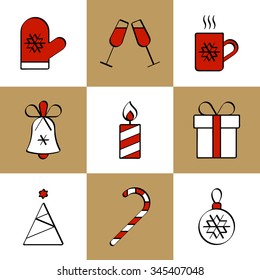 Christmas icon set
