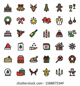 Christmas Icon Set 36 -  Editable stroke. 48x48 Pixel Perfect.  (Recommendations - Full Size 360 X 360 / Stroke 2px)