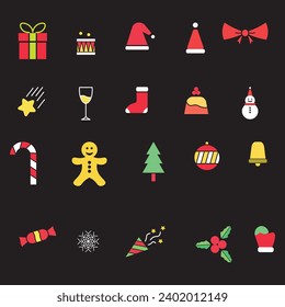 Weihnachtssymbol auf schwarzem Hintergrund